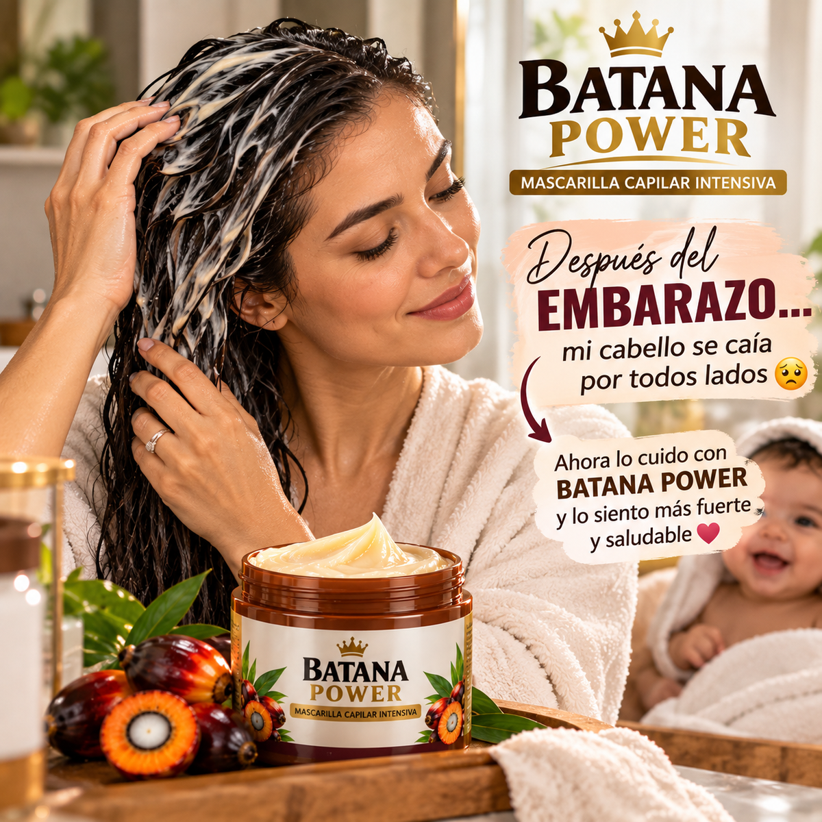 BATANA POWER   Mascarilla intensiva para una melena más fuerte, nutrida y radiante.